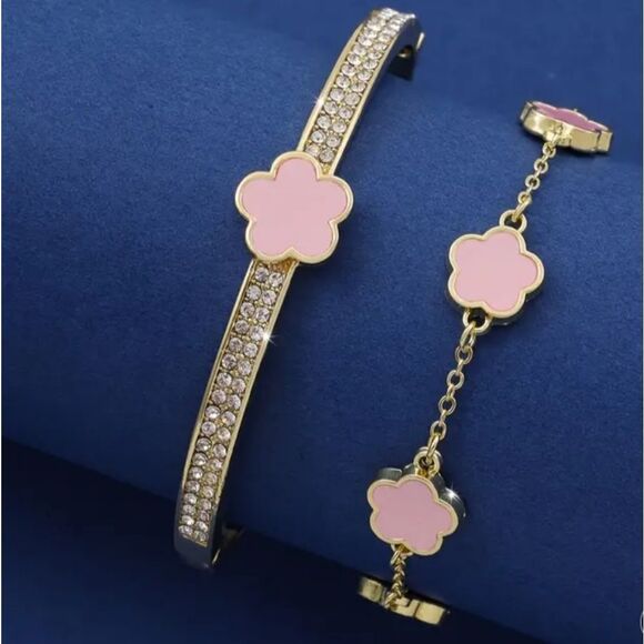 5 Leaf Clover Bracelet & Bangle - Picture 1 of 2